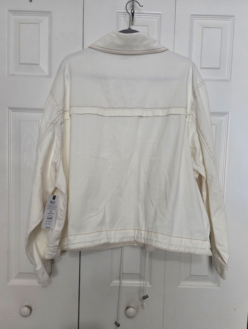 Womens Cream Denim/Utility Jacket - Picture 5 of 14